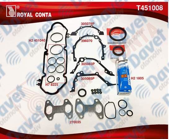 ROYAL T451008 Motor Takim Contasi Corteco Kece Reinz Subap Lastikli Skc Siz Punto Palio Albea Linea 1.4 8v